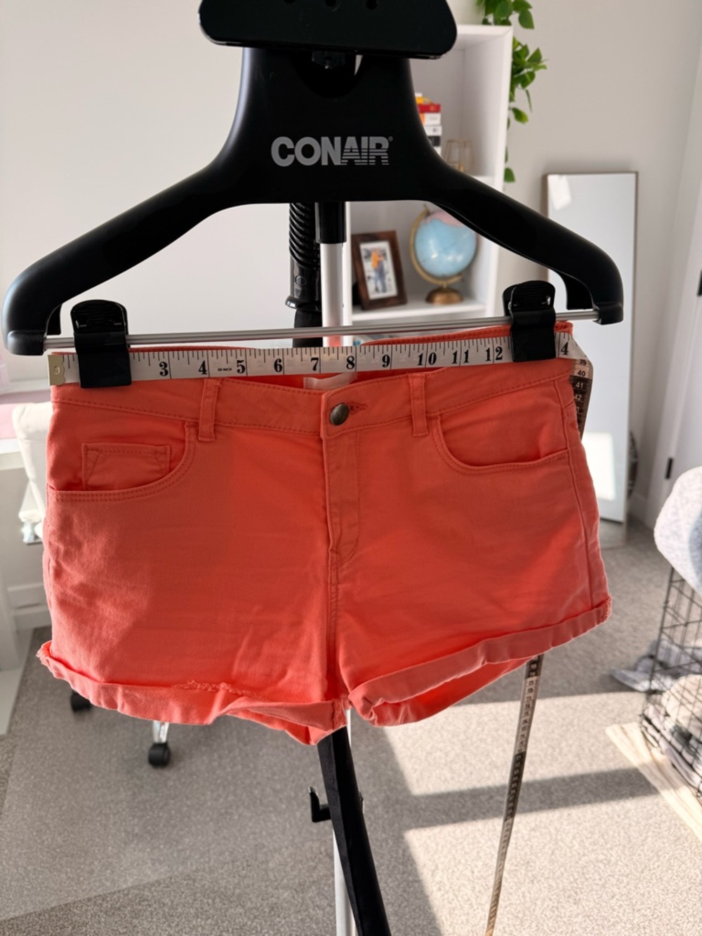 H&M Coral Roll-Cuff Jean Shorts